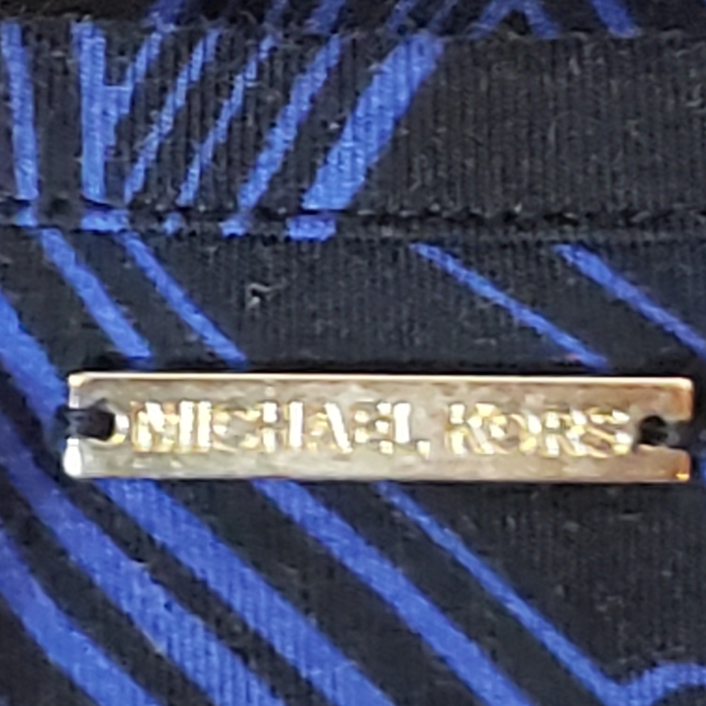 Michael Kors blue and black scoop neck top. - Picture 3 of 5